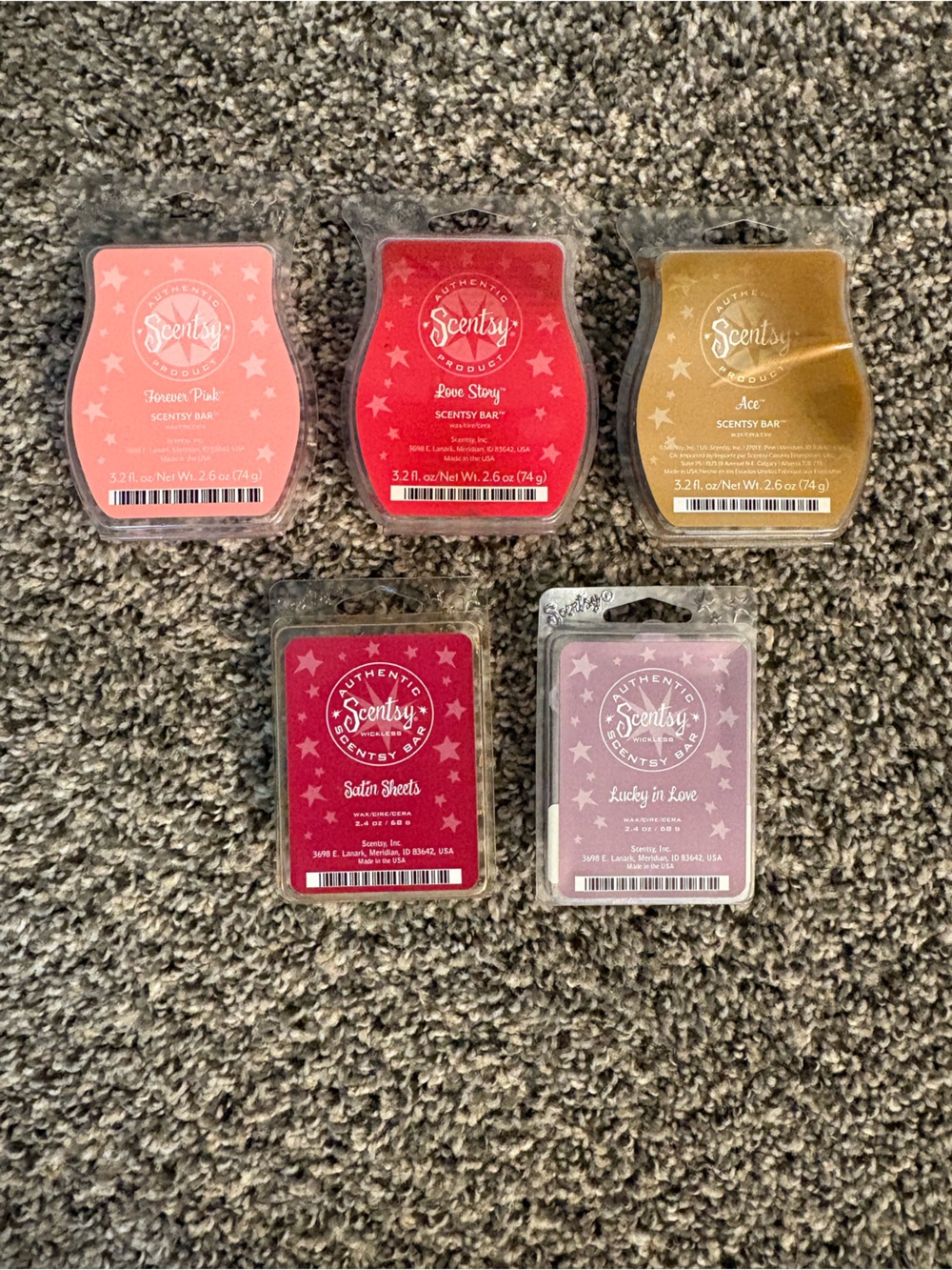 Scentsy Wax Bar Assortment - Pink, Red, Gold, Purple
